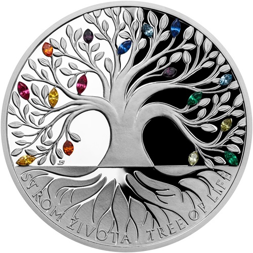 2 Dollars 2021 Niue PROOF Crystal Coin 1 Oz Ag, Strom života - Dúha (bez prebalu)