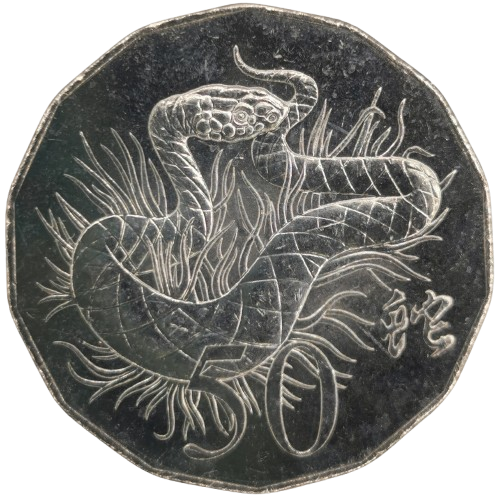 50 cents 2013 Austrália UNC, Year of the Snake