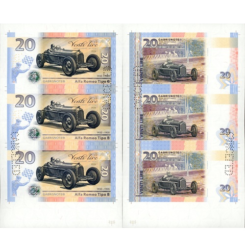 Arch 3 x 20 Lire 2026 UNC F1 Alfa Romeo perforácia CANCELED