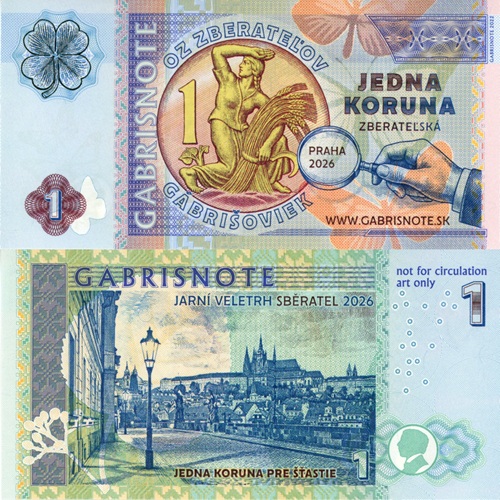 1 Koruna zberateľská 2026 UNC Sběratel 2026