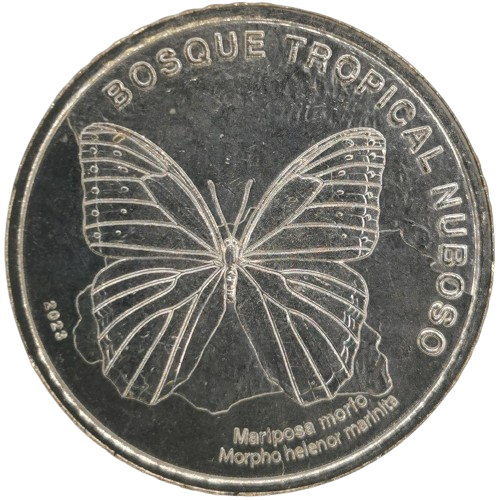 50 Colones 2023 Kostarika UNC, Helenor Blue Morpho