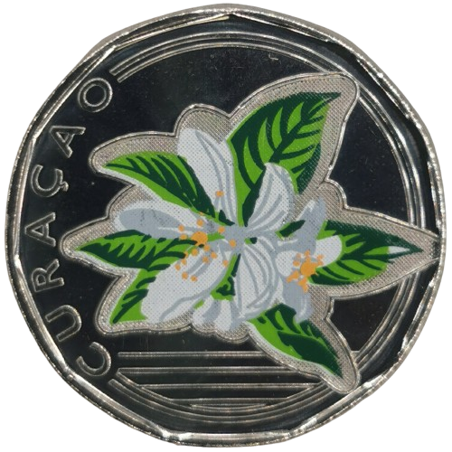 50 Cents 2025 Curacao UNC farbená, Adoption of the Caribbean Guilder