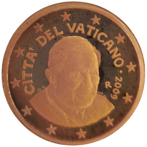 1 cent 2009 Vatikán ob.PROOF, Benedikt XVI.
