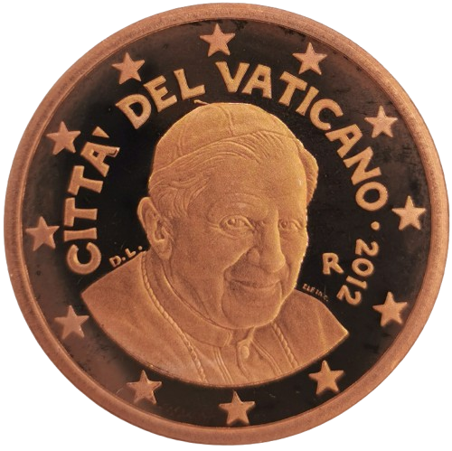5 cent 2012 Vatikán ob.PROOF, Benedikt XVI.