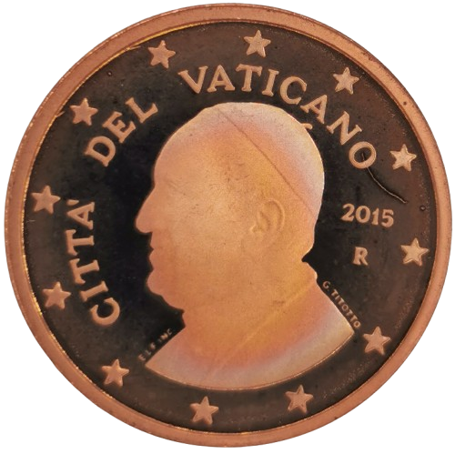 2 cent 2015 Vatikán ob.PROOF, pápež František