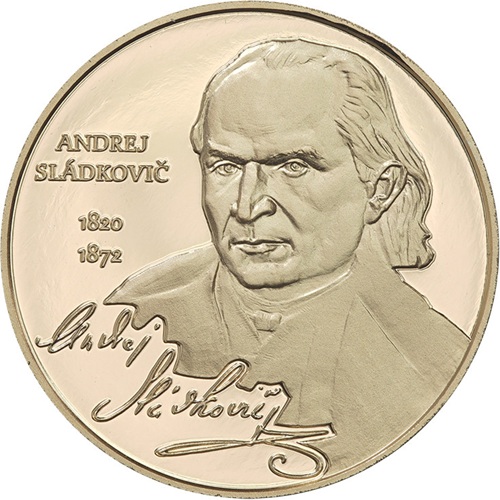 Medaila MS, pozlátená, Andrej Sládkovič - Štúrovci