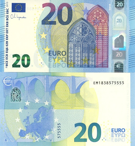 20 euro 2015 EU UNC Christine Lagarde EM/E010E4 (Slovensko)