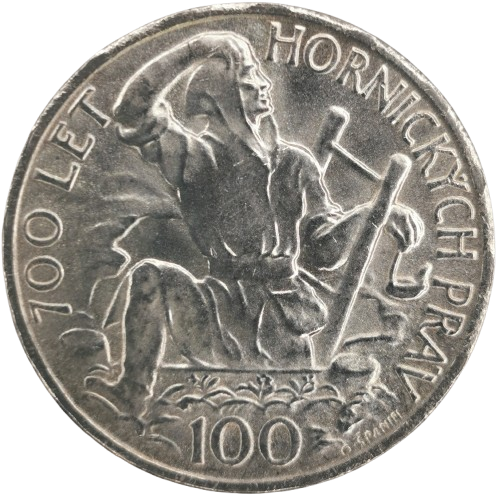 100 Koruna 1949 Československo, 700. rokov hornických práv v Jihlave