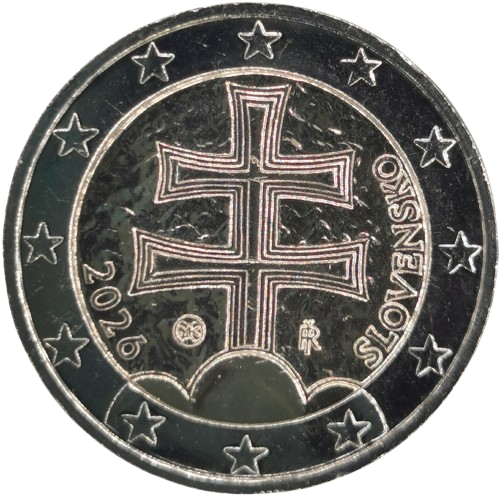 2 euro 2026 Slovensko ob.UNC, dvojkríž