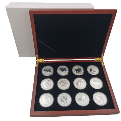 Sada 12 x 1 Dollar 2008 - 2019 Austrália BU 12 x 1 Oz Ag, LUNAR II. 