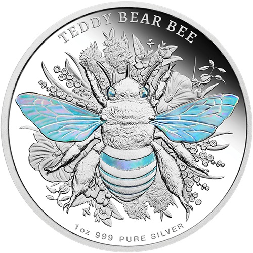 2 Dollars 2026 Niue PROOF Hologram 1 Oz Ag, Teddy Bear