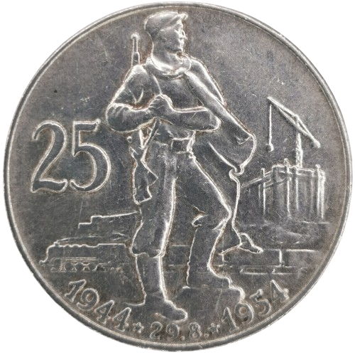 25 Koruna 1954 Československo, 10 výročie SNP