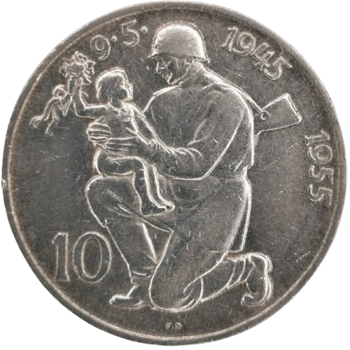 10 Koruna 1955 Československo, Oslobodenie Československa 