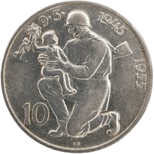 10 Koruna 1955 Československo, Oslobodenie Československa 