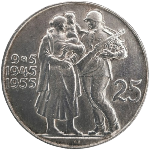 25 Koruna 1955 Československo, Oslobodenie Československa