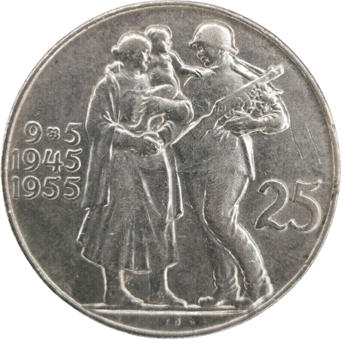 25 Koruna 1955 Československo, Oslobodenie Československa