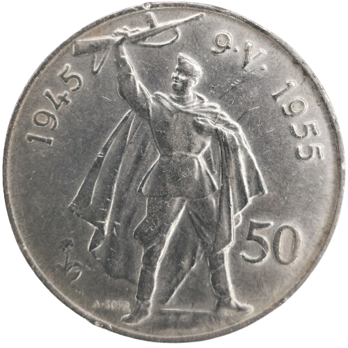 50 Koruna 1955 Československo, Oslobodenie Československa 