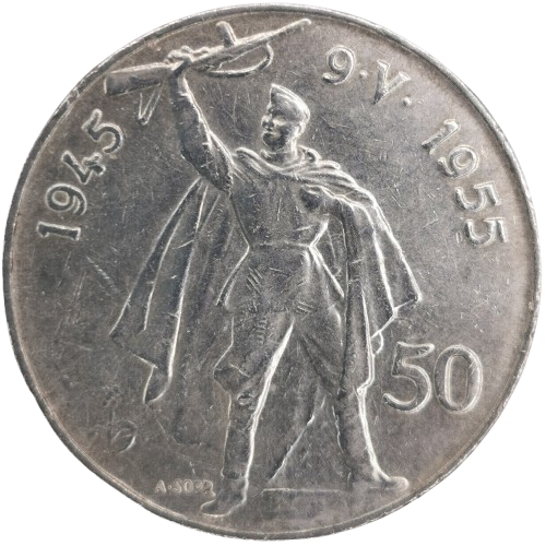 50 Koruna 1955 Československo, Oslobodenie Československa 