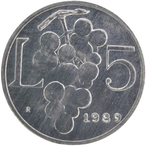 5 lire 1989 San Marino ob.UNC