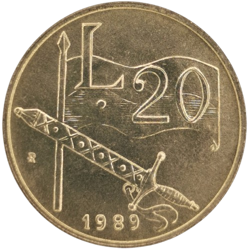 20 lire 1989 San Marino ob.UNC