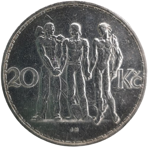 20 Koruna 1934 Československo (fľaky vzadu)