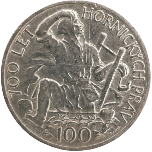 100 Koruna 1949 Československo, 700. rokov hornických práv v Jihlave
