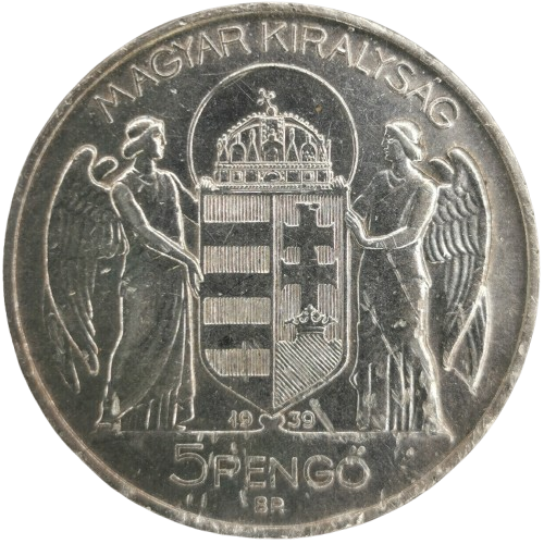 5 Pengo 1939 Maďarsko, Admirál Miklós Horthy (ťuknutá hrana)