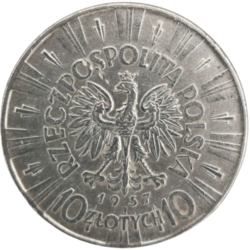10 Zlotych 1937 Poľsko, Jozef Pilsudski