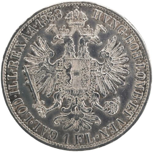 Florin 1858 A Rakúsko Uhorsko, František Jozef I.