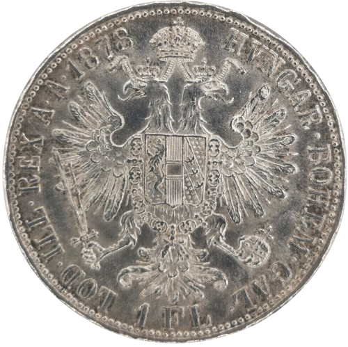 Florin 1878 Rakúsko Uhorsko, František Jozef I. (ťuknutá hrana)