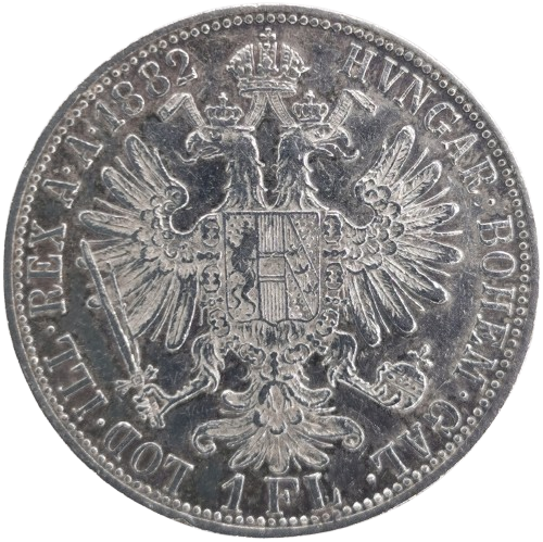 Florin 1882 Rakúsko Uhorsko, František Jozef I. (ťuknutá hrana)