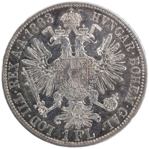 Florin 1883 Rakúsko Uhorsko, František Jozef I. (ťuknutá hrana)