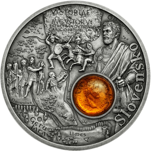 Dollar 2026 Niue BU Antiqued 17,5 g Ag, Amber Route - Slovakia (Slovensko)