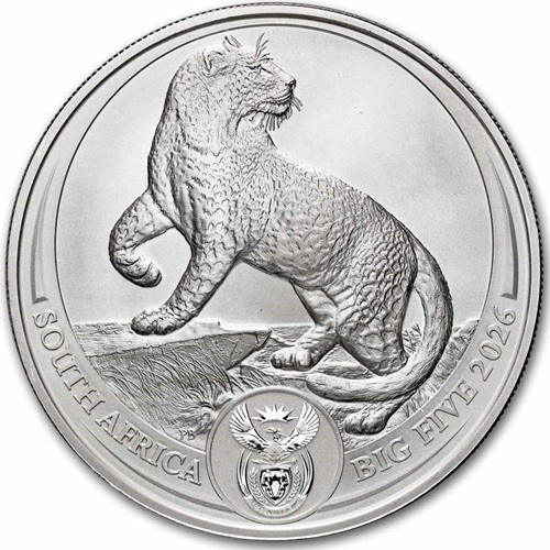 5 Rand 2026 Južná Afrika BU karta 1 Oz Ag, Big Five III: Leopard