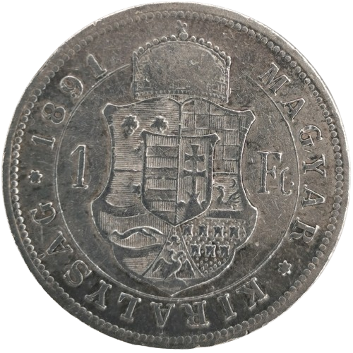 1 Forint 1891 KB Rakúsko Uhorsko, František Jozef I. (ťuknutá hrana)