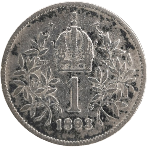 1 Corona 1893 Rakúsko Uhorsko, František Jozef I. (čierne fľaky)