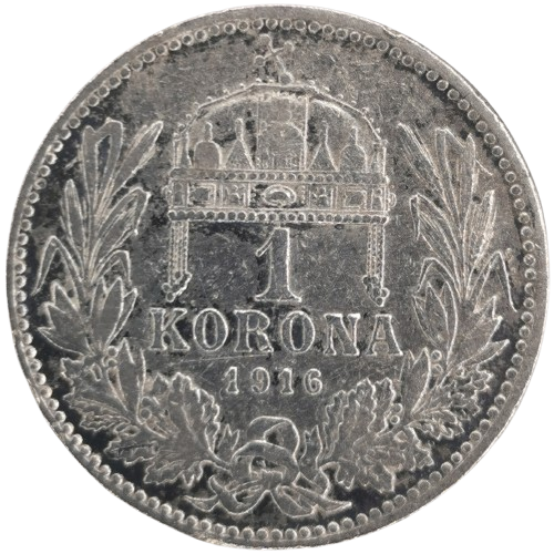 1 Korona 1916 KB Rakúsko Uhorsko, František Jozef I. (čierne fľaky)
