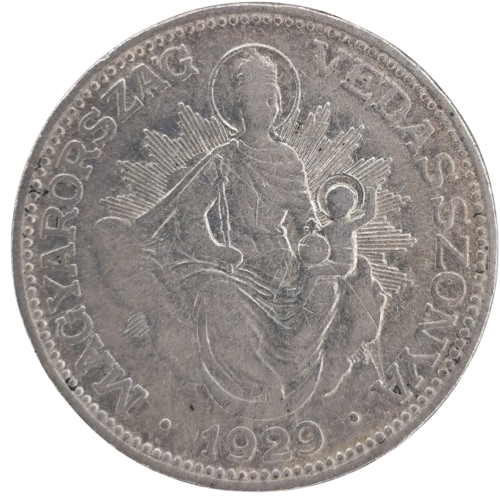 2 Pengo 1929 Maďarsko, Madona s dieťaťom