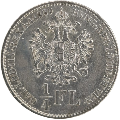 1/4 Florin 1859 B Rakúsko Uhorsko, František Jozef I.