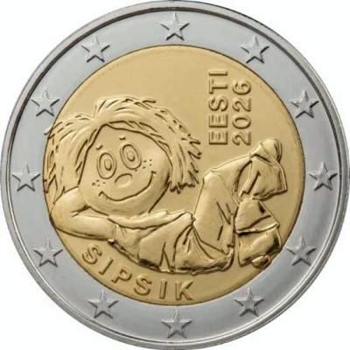 2 euro 2026 Estónsko cc.UNC, Sipsik - detská postava