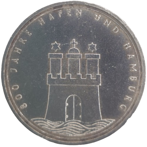 10 Mark 1989 J Nemecko (NSR), Prístav v Hamburgu (fľaky)
