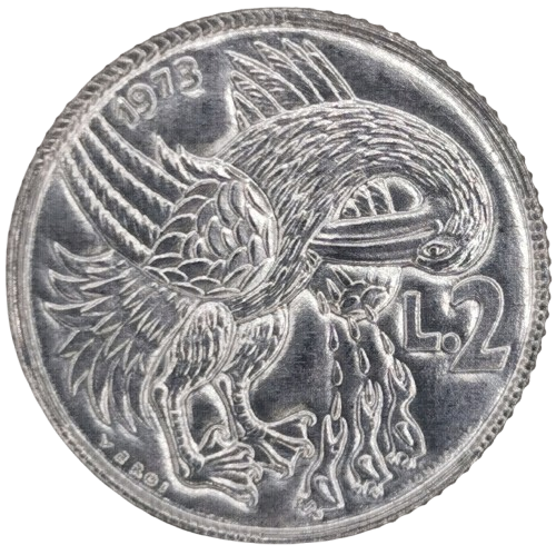 2 lire 1973 San Marino ob.UNC
