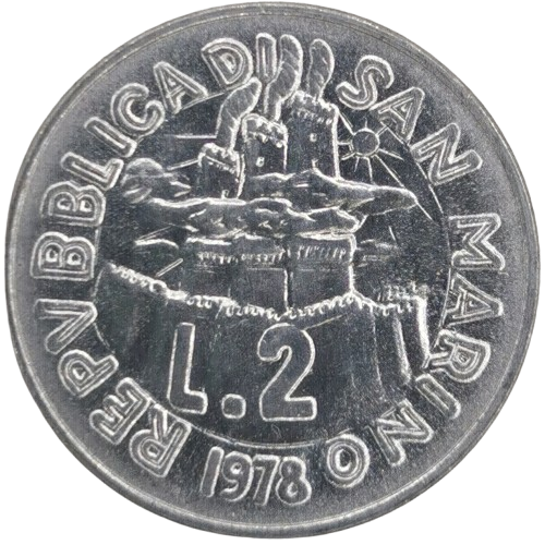 2 lire 1978 San Marino ob.UNC
