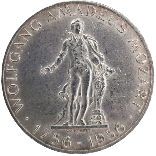 25 Schilling 1956 Rakúsko, Wolfgang Amadeus Mozart