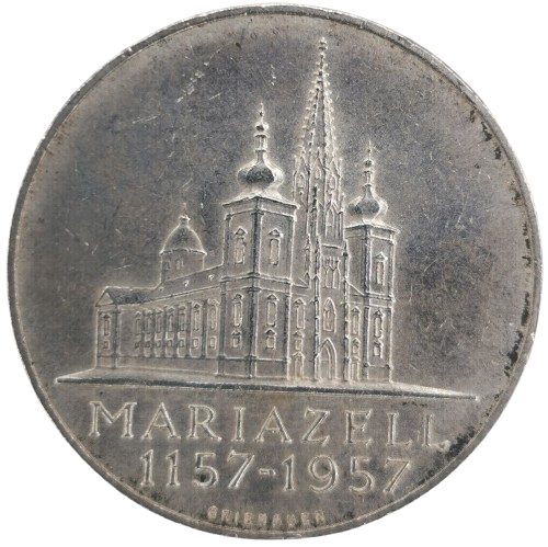 25 Schilling 1957 Rakúsko, Mariazell Basilica
