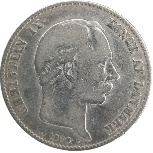 2 Kroner 1876 Dánsko, Christian IX