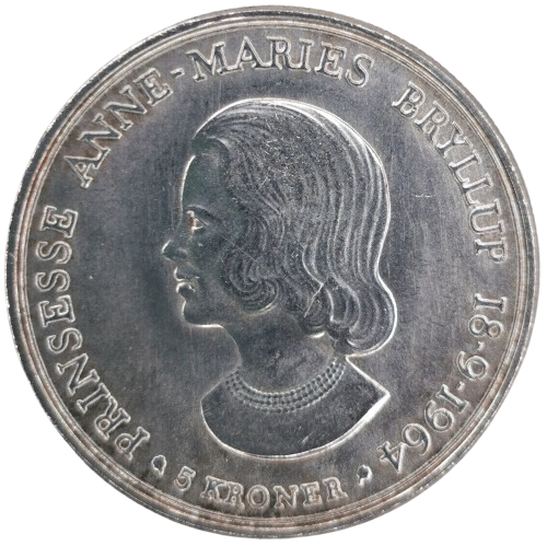 5 Kroner 1964 Dánsko, Svadba princeznej Anny Márie