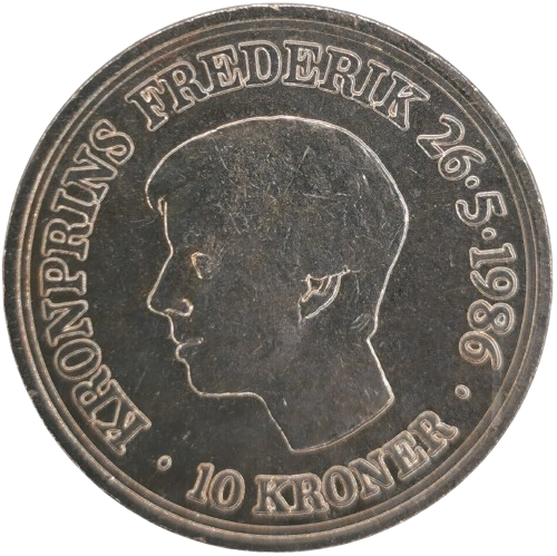 10 Kroner 1986 Dánsko, Korunný princ Frederik