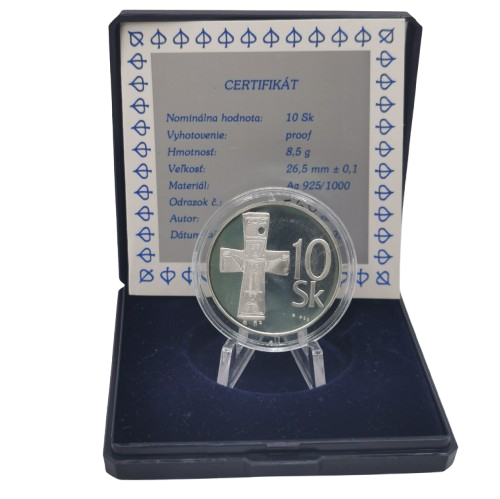Strieborná medaila, 10 korún 1993 Slovensko PROOF