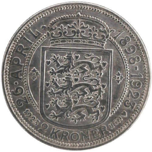 2 Kroner 1923 Dánsko, Výročie striebornej svatby